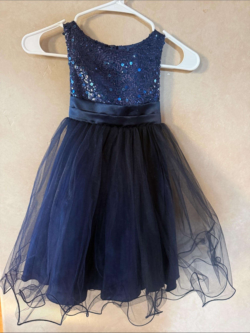Kid's Dream Navy Sequin Tulle Party Dress